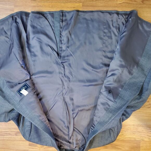 CHAPS Mens Blazer Sport Coat Jacket 46L Wool Gray Two Button SB Office Wedding - Picture 12 of 12